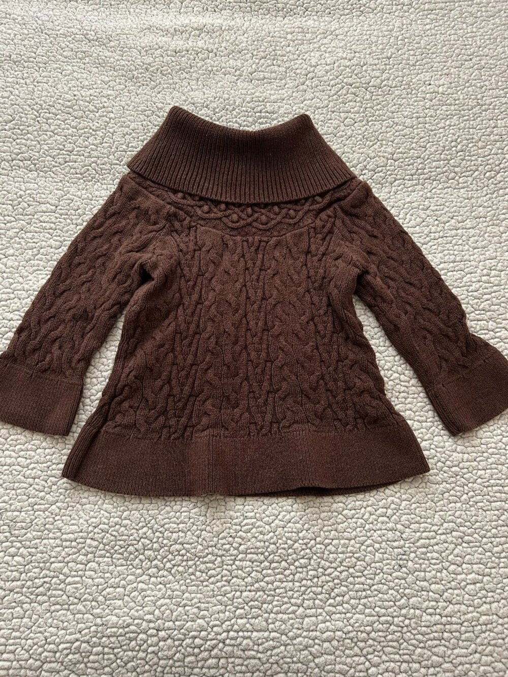BabyGap -- brown chunky turtleneck cable knit sweater